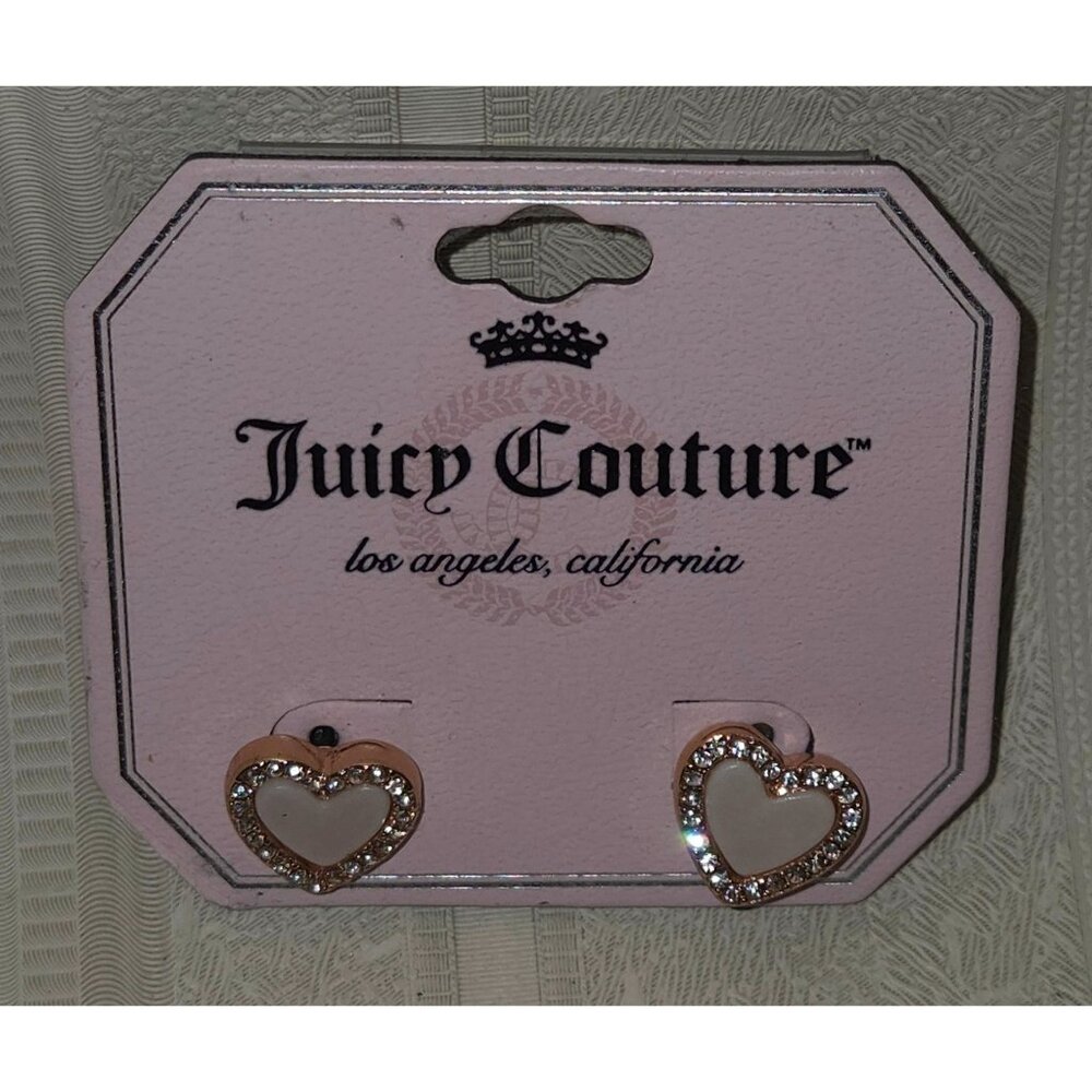 Juicy Couture Pink Gold Heart  Earrings Jewelry Cute